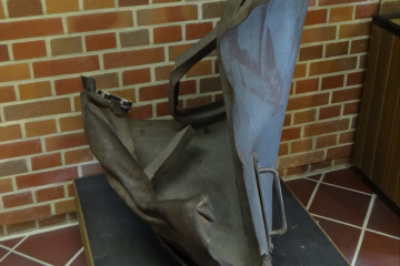 Durch Explosion zerstörte Wettertür in der früheren Dauerausstellung des Deutschen Bergbau-Museums Bochum
